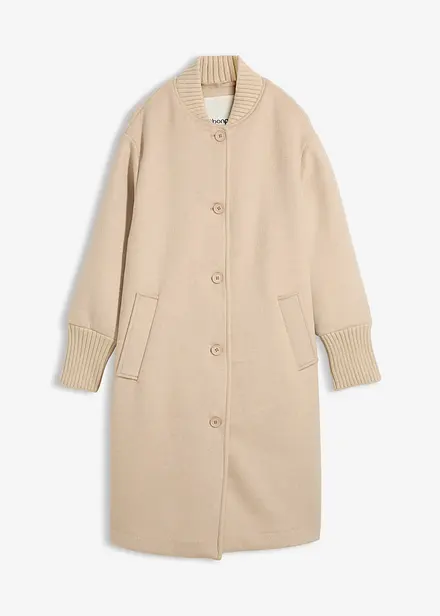 Manteau à empiècement en maille