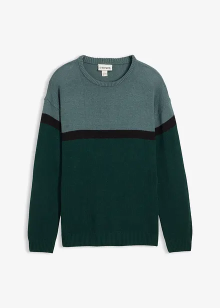 Pull à col rond facile d’entretien, style color-block