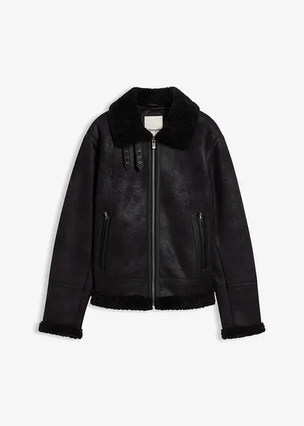 Blouson enduit doublé sherpa