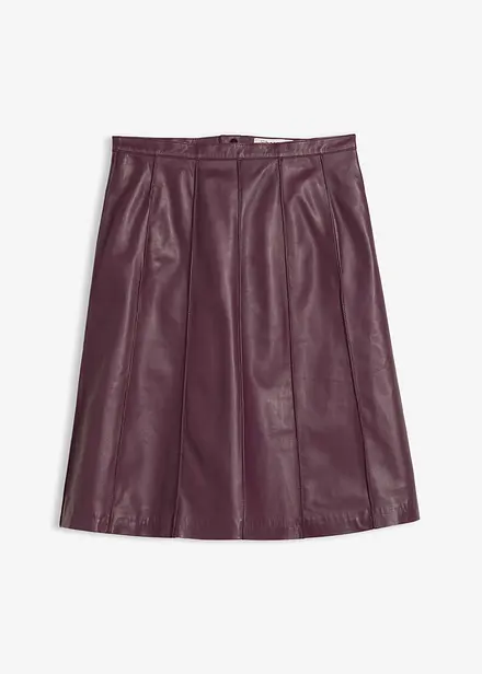 Jupe évasée en cuir d’agneau nappa