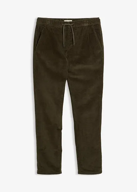 Pantalon jogger regular en velours côtelé, doublure chaude en flanelle, droit
