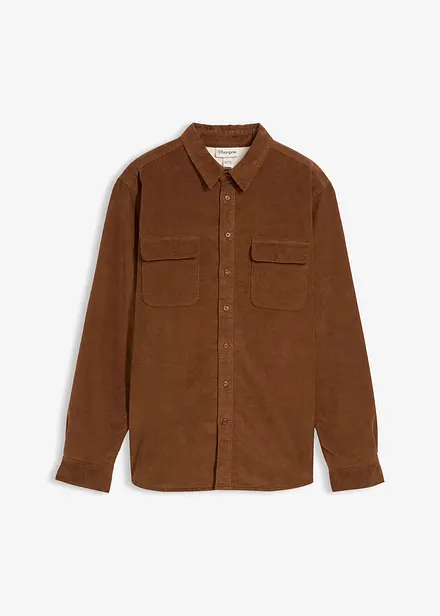 Chemise en velours côtelé extensible avec doublure polaire