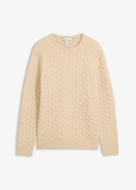 Pull &agrave; col rond et motif textur&eacute;