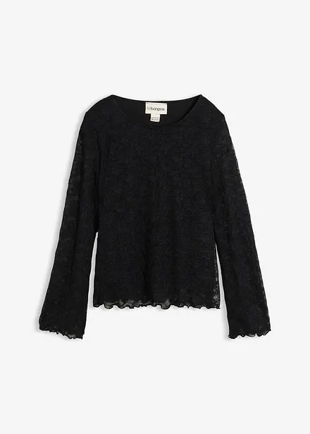 T-shirt manches longues en dentelle