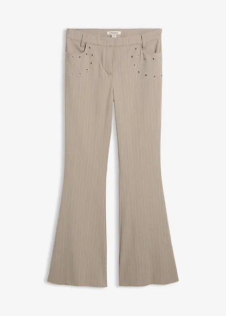 Pantalon flare fluide en viscose m&eacute;lang&eacute;e