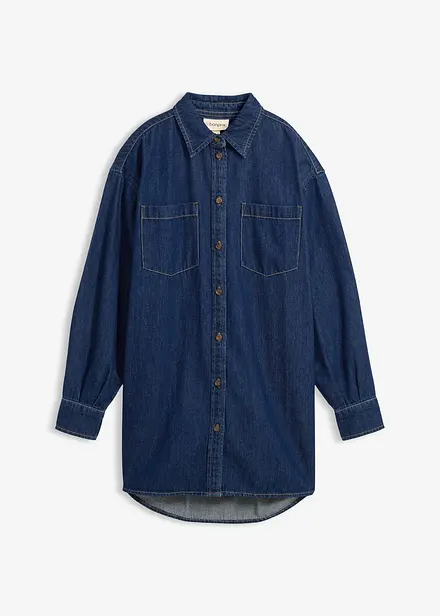 Chemisier oversize en jean épais, 100% coton