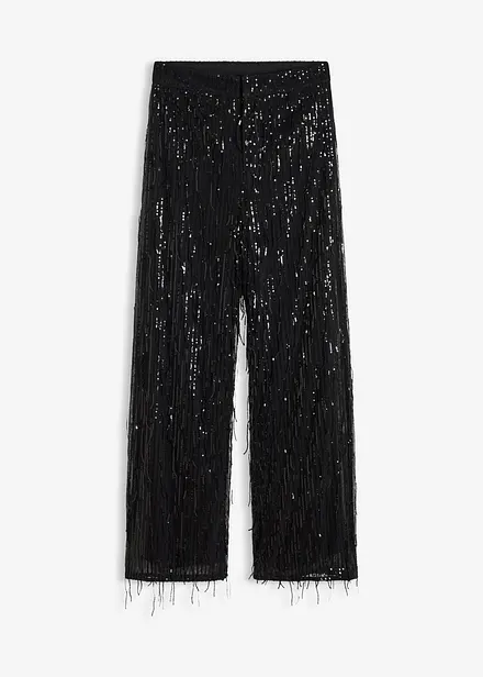 Pantalon à sequins et franges