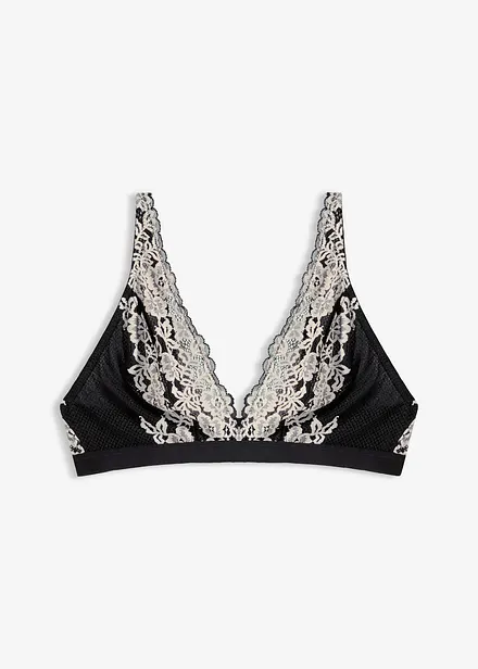 Soutien-gorge bralette à dentelle bicolore