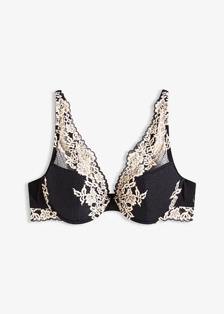 Soutien-gorge à coques en dentelle bicolore