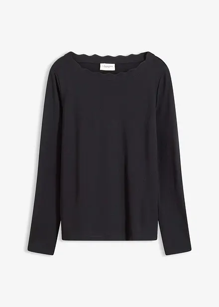 T-shirt en jersey milano à encolure festonnée