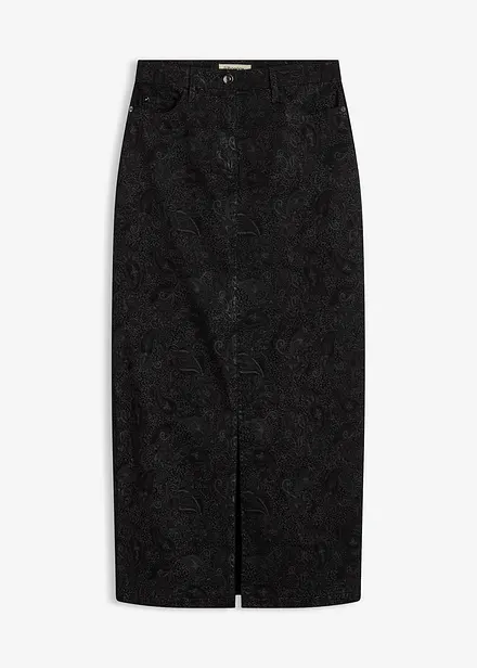 Jupe midi en coton extensible