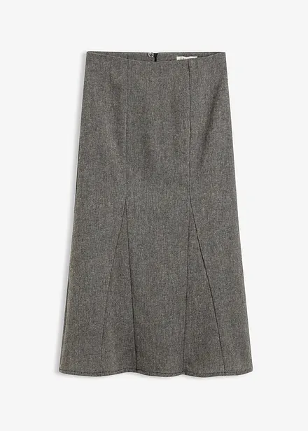 Jupe longue à godets, aspect tweed