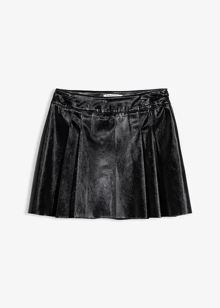 Mini-jupe enduite à plis creux