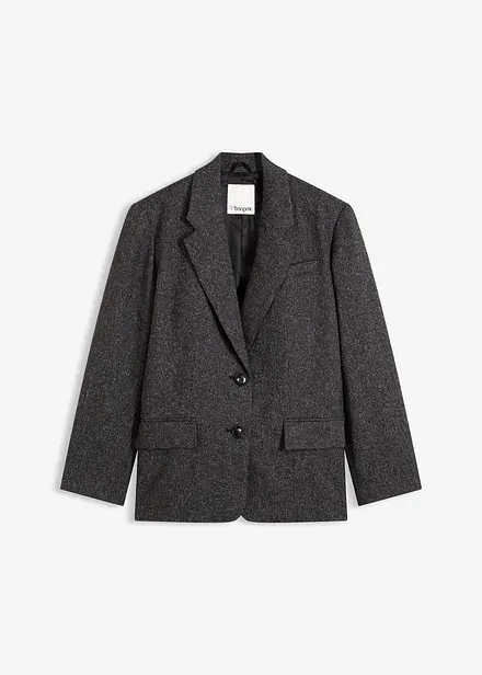 Blazer oversize en viscose m&eacute;lang&eacute;e