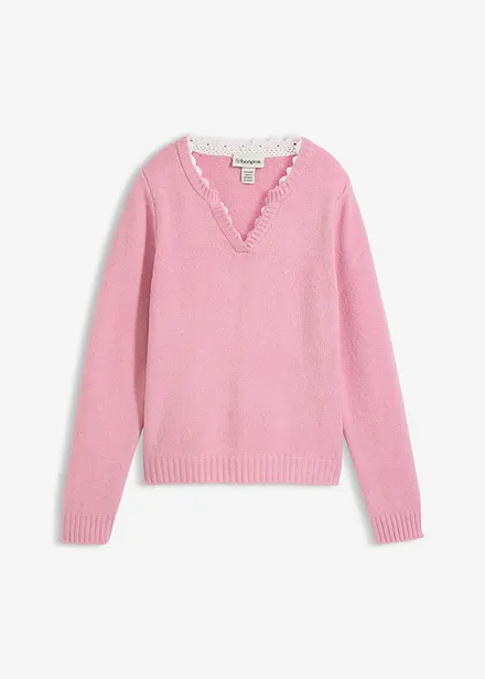 Pull &agrave; empi&egrave;cement dentelle