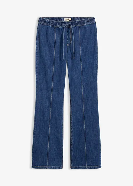 Jean bootcut taille mi-haute et &eacute;lastiqu&eacute;e