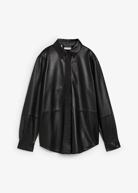 Chemise en cuir d&rsquo;agneau nappa