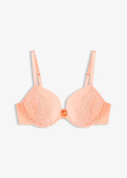 Soutien-gorge &agrave; coques et armatures, coton et dentelle