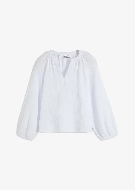 Blouse oversize en gaze de coton