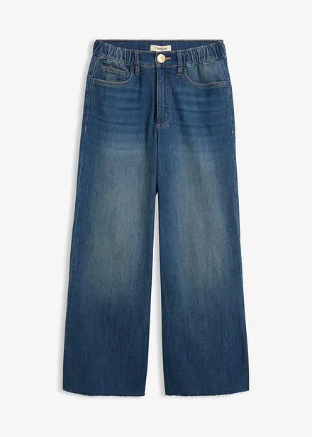 Jean large, taille haute, raccourci