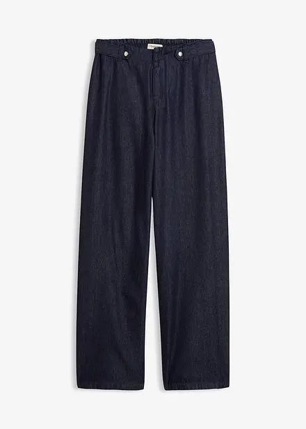 Jean droit et loose, taille haute