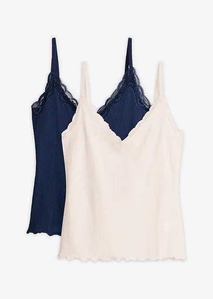 Lot de 2 tops c&ocirc;tel&eacute;s doux