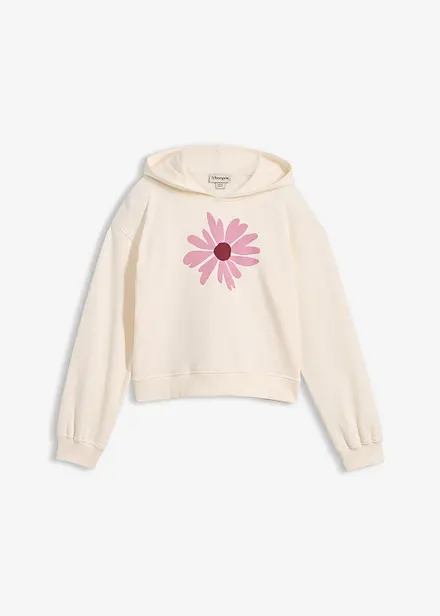 Sweat court &agrave; capuche 100% coton