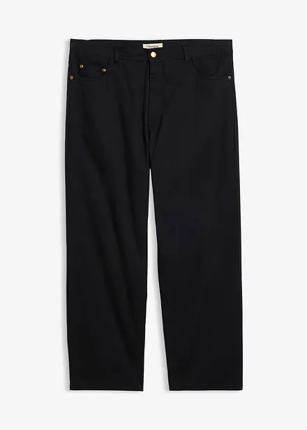 Pantalon loose en twill &agrave; taille &eacute;lastiqu&eacute;e, droit