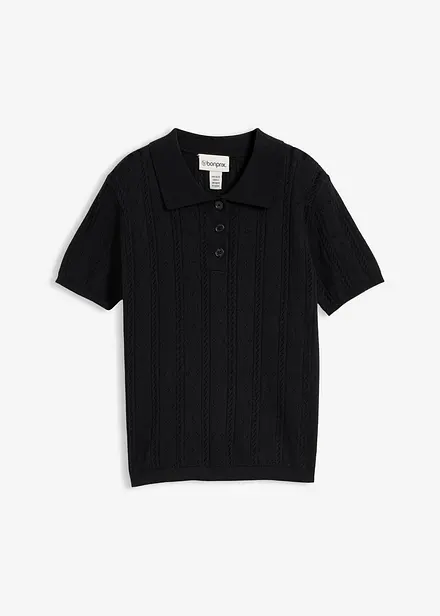 Pull ajour&eacute; en coton et soie