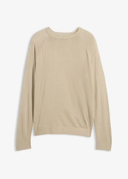 Pull l&eacute;ger en fine maille de lin m&eacute;lang&eacute;