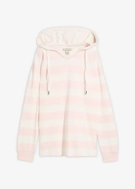 T-shirt manches longues &agrave; capuche 100% coton