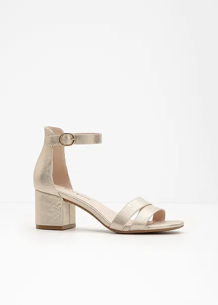 Sandalettes &agrave; talon carr&eacute;