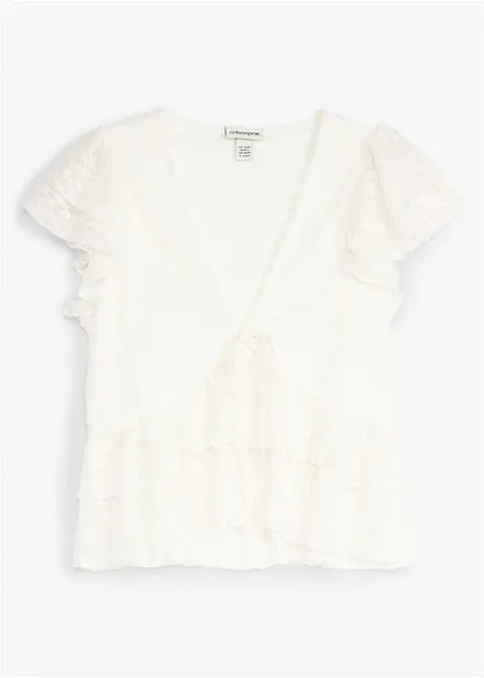 T-shirt court en dentelle