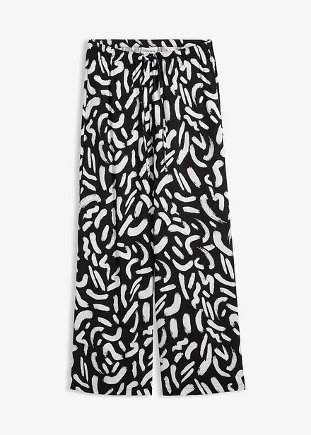 Pantalon imprim&eacute; en viscose fluide, taille &eacute;lastiqu&eacute;e
