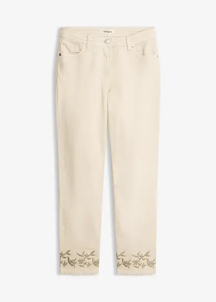 Pantalon en twill avec broderies