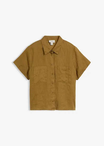 Chemisier manches courtes 100% lin