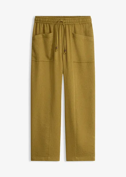 Pantalon large en mati&egrave;re textur&eacute;e