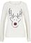 Pull de Noël manches longues et renne en paillettes, bpc bonprix collection