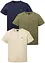 Lot de 3 t-shirts manches courtes col tunisien en coton, bonprix