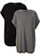 Lot de 2 T-shirts longs avec manches retroussées, bonprix