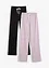 Lot de 2 pantalons fluides extensibles, coupe droite, bonprix