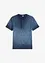 T-shirt col tunisien en 100% coton, aspect délavé, bonprix