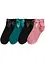 Lot de 4 paires de chaussettes courtes coton avec nœud, bonprix