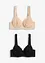 Lot de 2 soutiens-gorge avec dentelle, bonprix