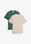 Lot de 2 T-shirts col tunisien 100 % coton, bonprix