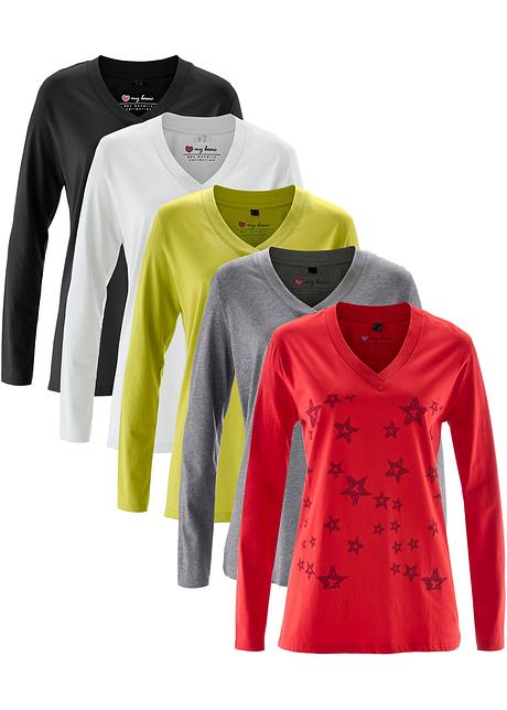 tee shirt manche longue femme col v