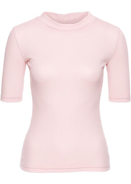 BODYFLIRT côtelé nacré T shirt rose w1gxOzn0q