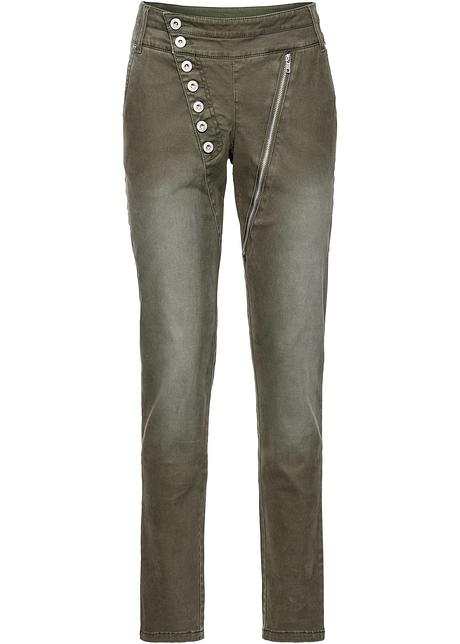 Pantalon Boutonnage Asymétrique De Extensible Patte Avec kiOZXTPu