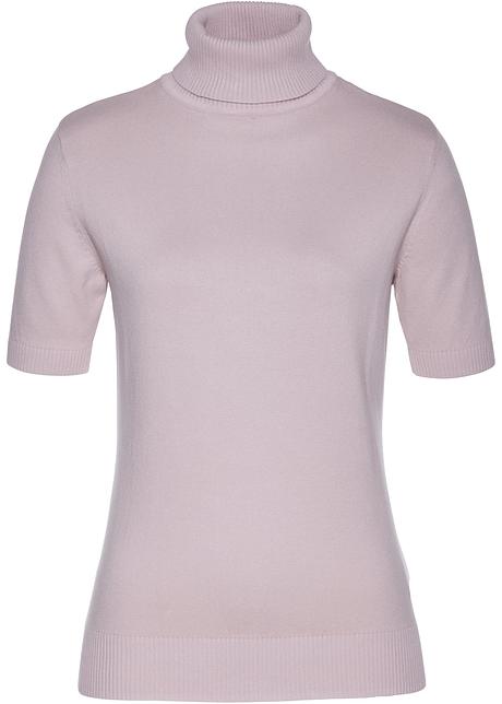 tee shirt col roulé femme manche courte
