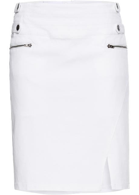 Jupe Twill Femme Jean En Blanc Extensible Pokxzuti qSUpVGzM